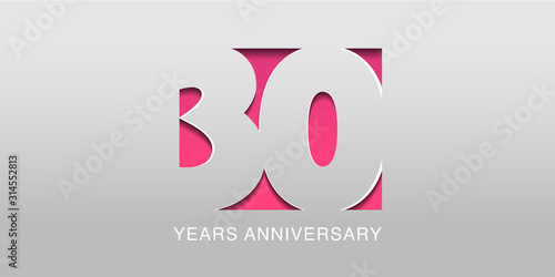 30 years anniversary vector icon, symbol, logo. Graphic background or card