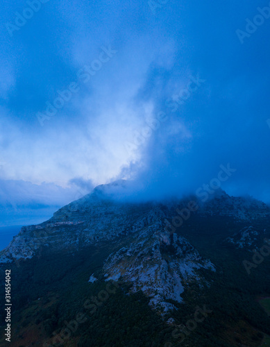 Aerial View, Mount Candina, Liendo, Liendo Valley, Montaña Oriental Costera, Cantabrian Sea, Cantabria, Spain, Europe