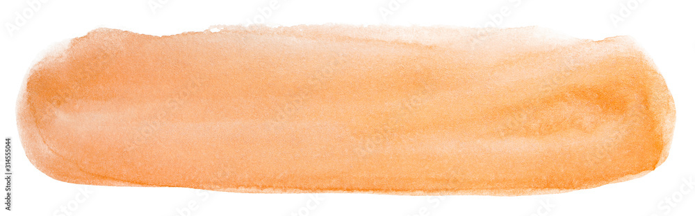 Fototapeta premium watercolor stain orange, on paper watercolor texture. paint element for design
