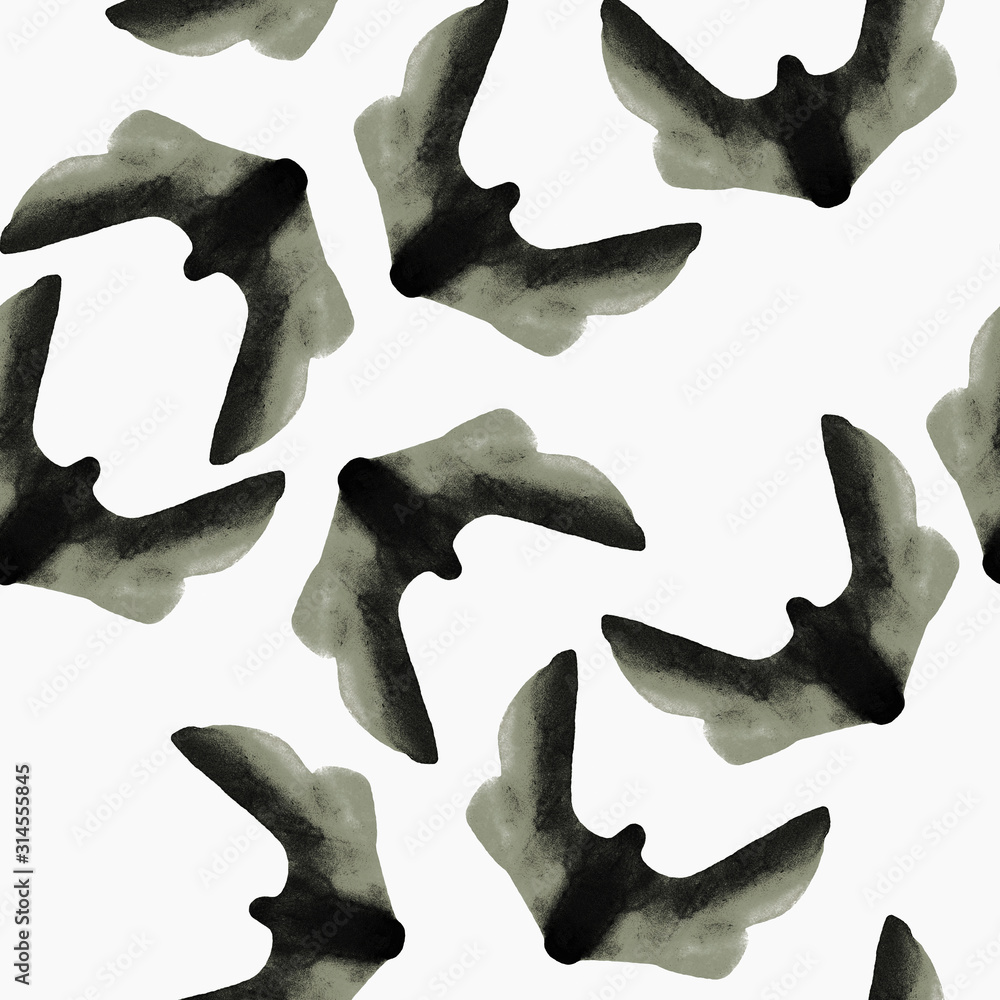Watercolor seamless pattern with night moth, butterfly, dove. Hand-drawn on a white background. Design for fabric, textiles, wallpaper, baby room, packaging, paper, backgrounds, print. Watercolor seamless pattern with night moth, butterfly, dove. Hand-drawn on a white background. Design for fabric, textiles, wallpaper, baby room, packaging, paper, backgrounds, print.