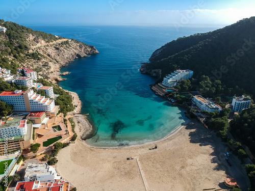Cala Llonga beach, Ibiza. Spain.