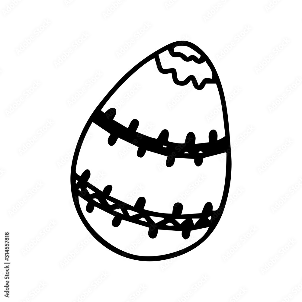 Easter egg isolated on white background. Outline tattoo. Vector doodle  illustration. Design element for coloring book for adults and children.  Design scrapbooking, element for pattern, tattoo, logo. Stock Vector |  Adobe Stock