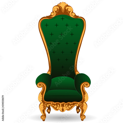 Green soft throne. Vector art