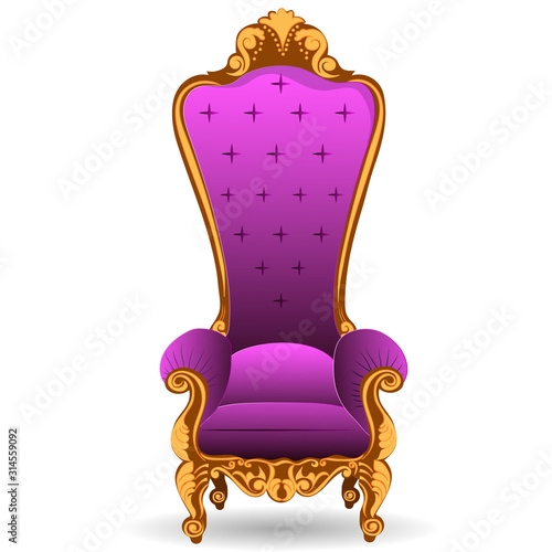 Burgundy soft throne. Vector art