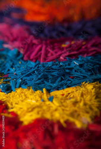 Macro close up of Color pencil chip