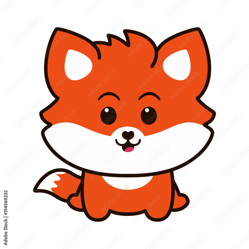 Fox cartoon illustration isolated on white background Fox cartoon illustration isolated on white background