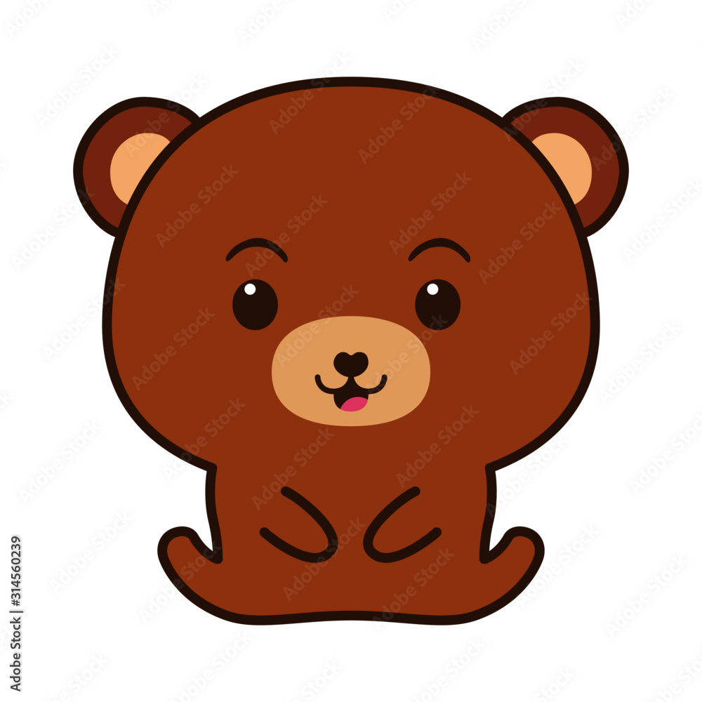 Bear cartoon illustration isolated on white background