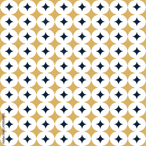 Ornamental Vector seamless pattern with star. Modern stylish texture with repeating tiles. Geometric structure from unequal sized stars. Wedding, scrapbook, gift wrapping paper, textil or diaper.
