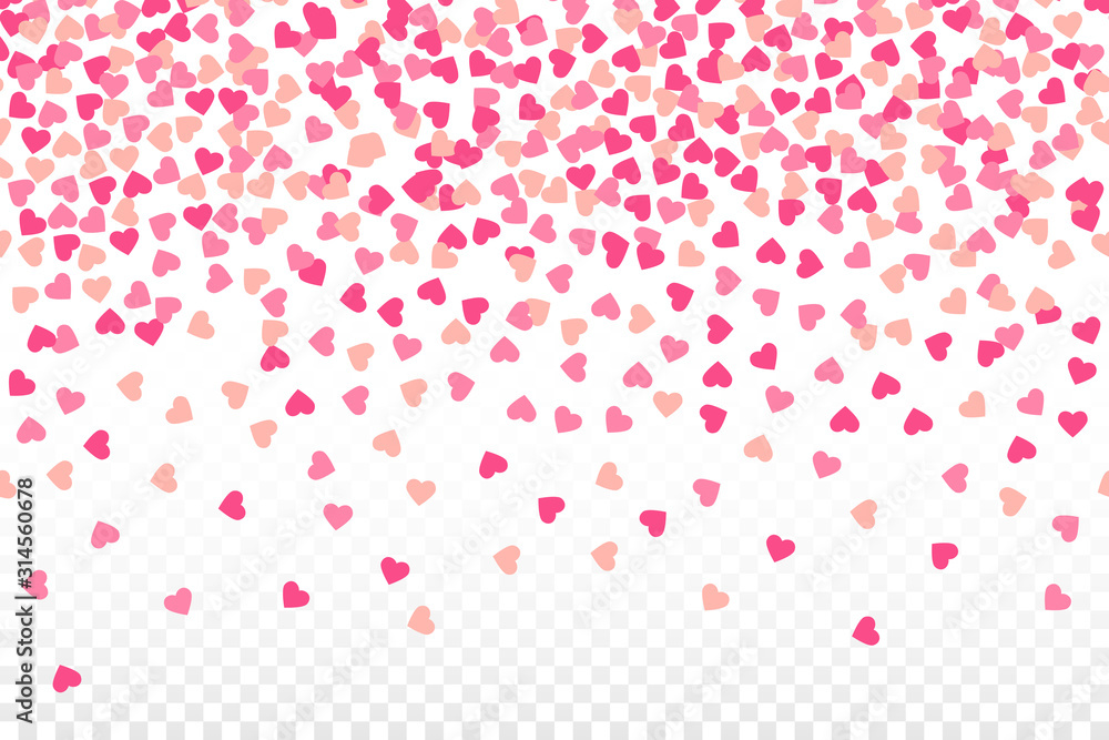 Valentines heart rain background illustration