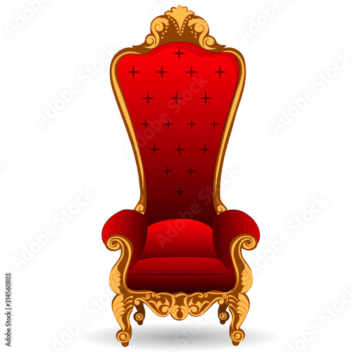 Red soft throne. Vector art
