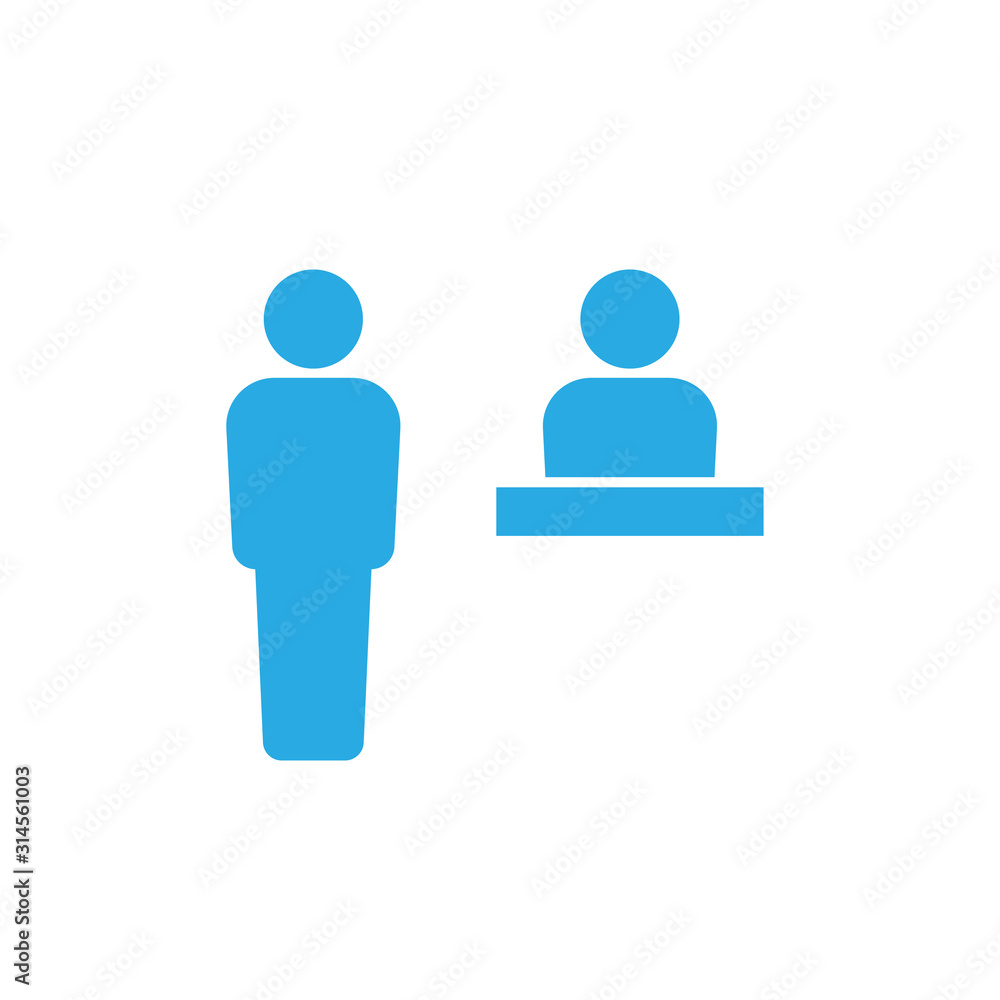 Customer service desk icon simple design Customer service desk icon simple design
