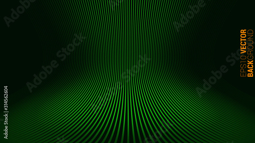Modern Green Abstract Circular Wave