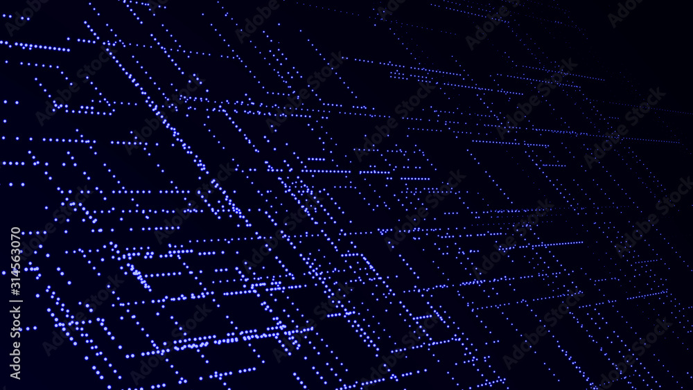 Abstract technology background. Big data digital code. Futuristic dots background. 3d rendering. Abstract technology background. Big data digital code. Futuristic dots background. 3d rendering.
