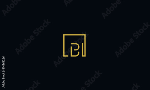 Alphabet letter monogram icon logo BI