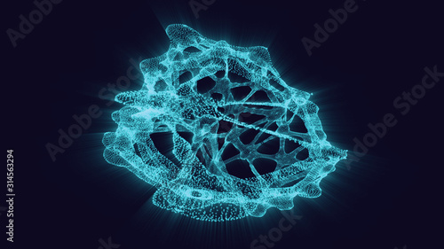 Abstract Neon Particle Background | 3D Render Illustration