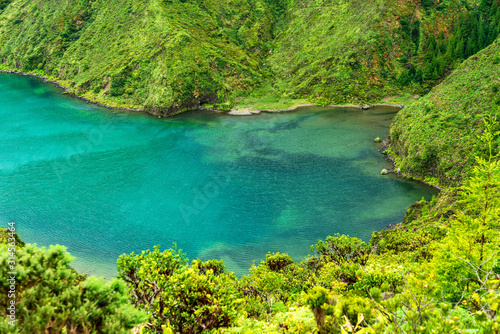 Beautiful lake of Sete Cidades, Azores, Portugal 