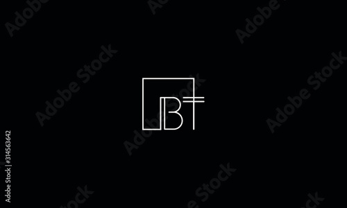 Alphabet letter monogram icon logo BT