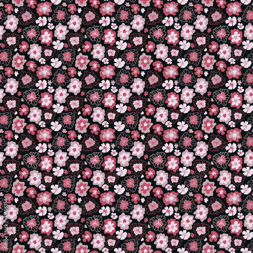 Floral seamless background for fashion prints. Small cute flowers. Ditsy print, vector © scifilullaby