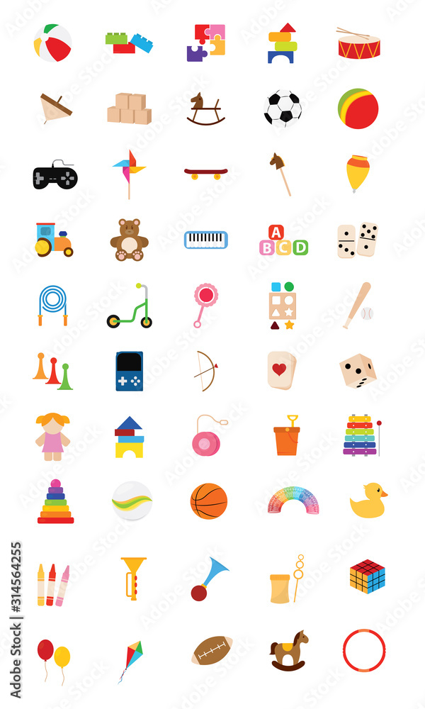 Fototapeta premium Set of toys icons