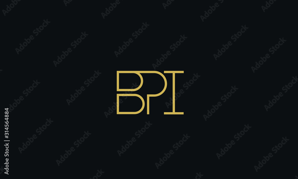 Fototapeta premium Alphabet letter monogram icon logo bpi