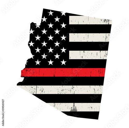 State of Arizona Firefighter Support Flag Illustration