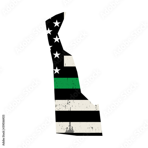 State of Delaware Military Support American Flag Illustration