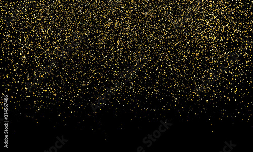 Golden confetti. Gold abstract particles.