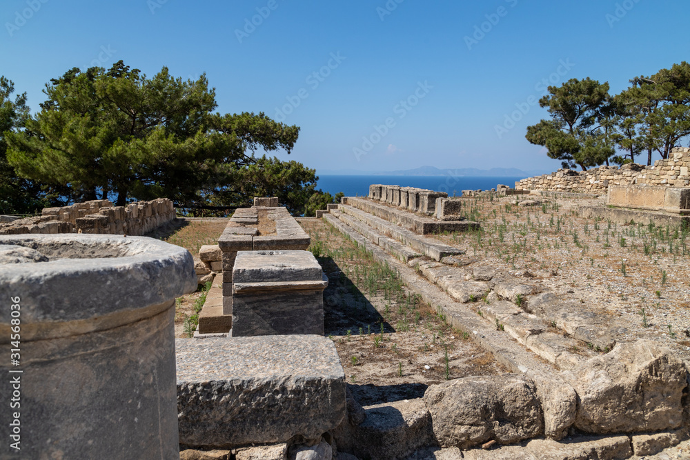 Excavation site of the ancient city of Kamiros at the westside of Rhodes island, Greece