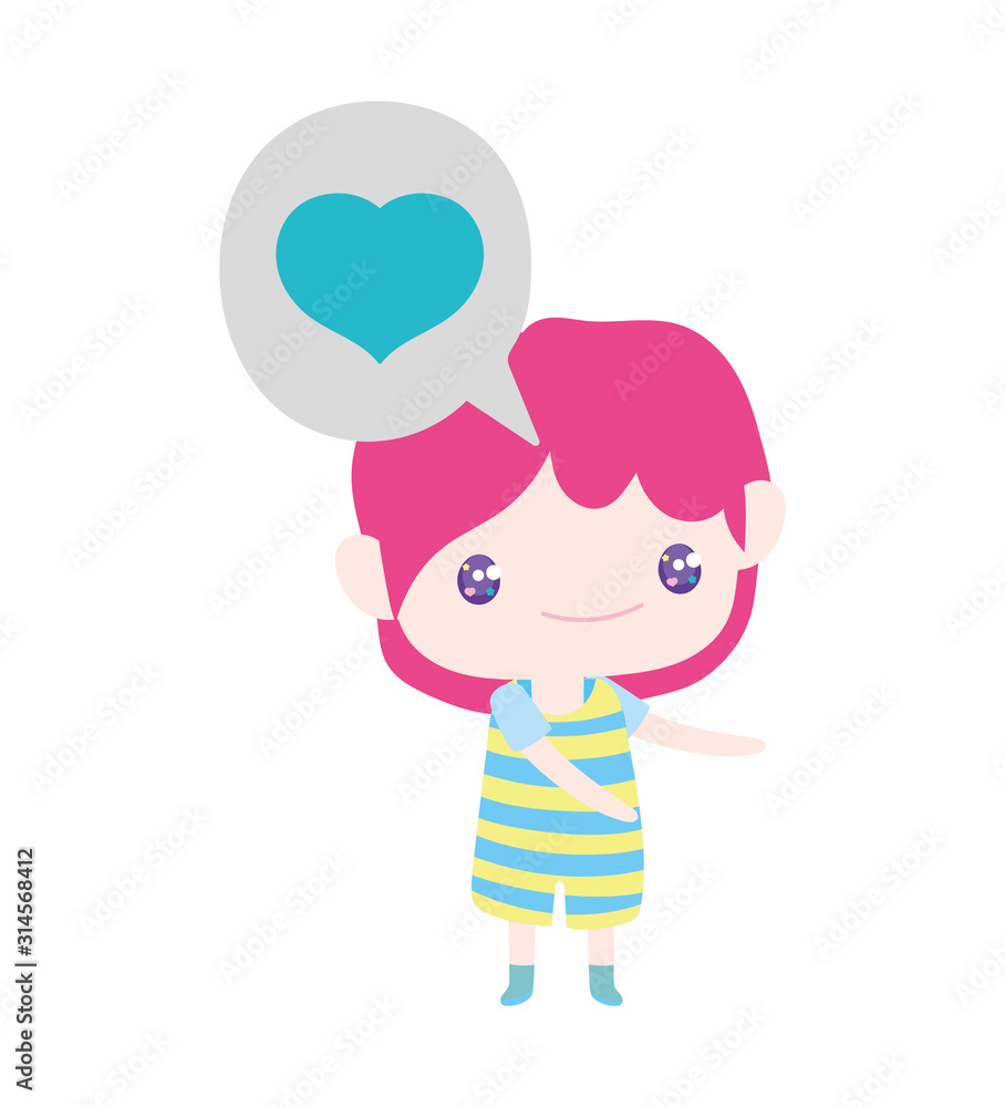 cute little boy cartoon speech bubble love heart cute little boy cartoon speech bubble love heart