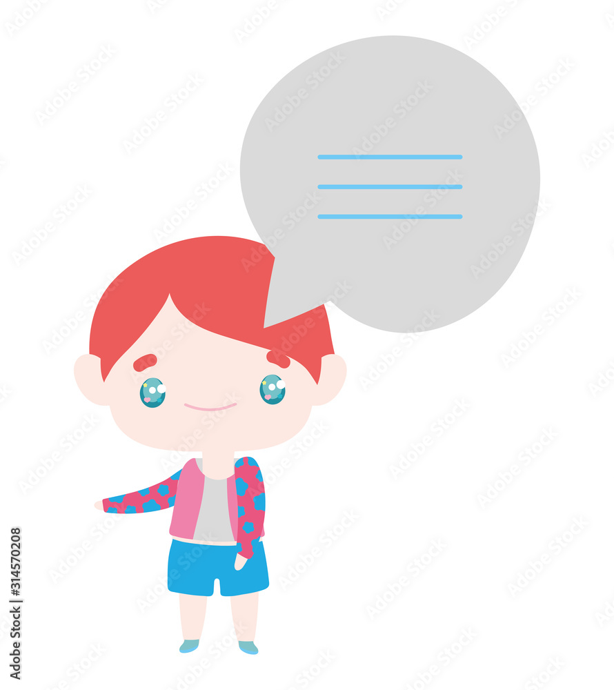 cute little boy cartoon speech bubble cute little boy cartoon speech bubble