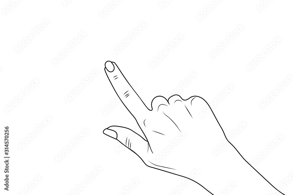 female right hand, finger points. eps10 vector stock illustration female right hand, finger points. eps10 vector stock illustration