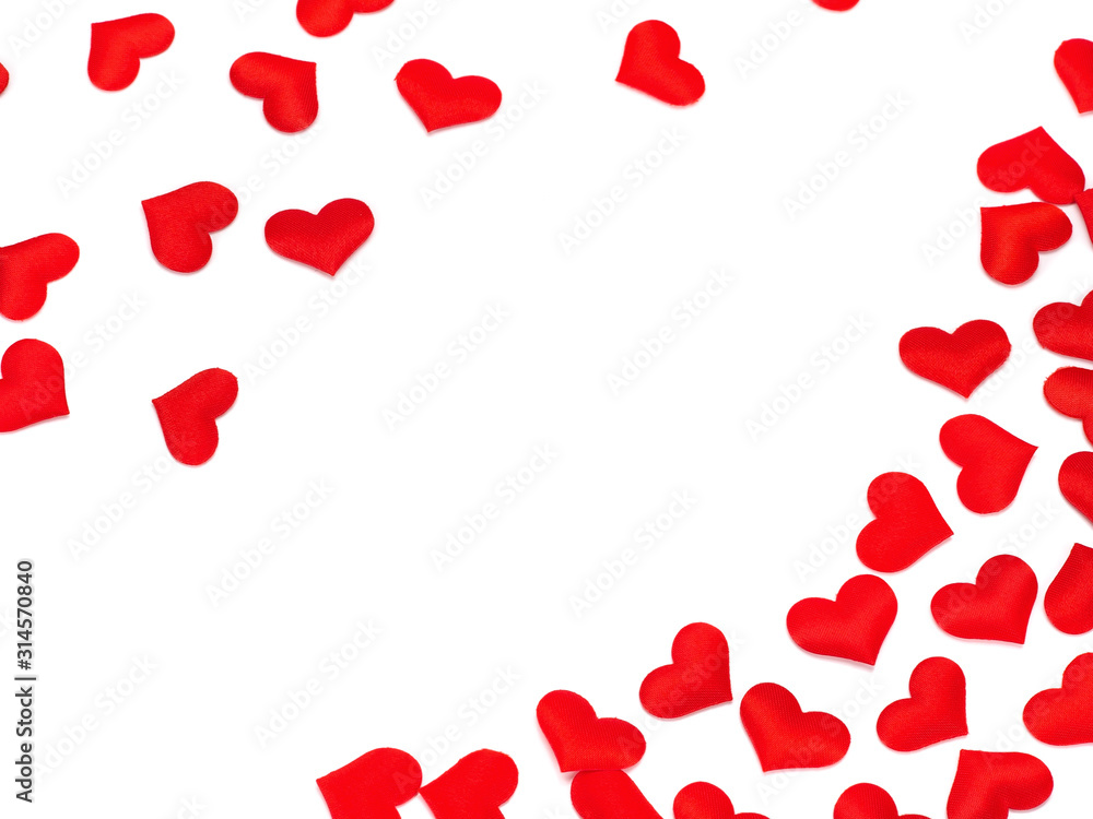 Many Hearts, Symbol of Love and Valentine's Day. Flat Red Icon Isolated on White Background.