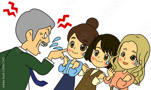 まんが調上司に怒られるOL１バストアップ