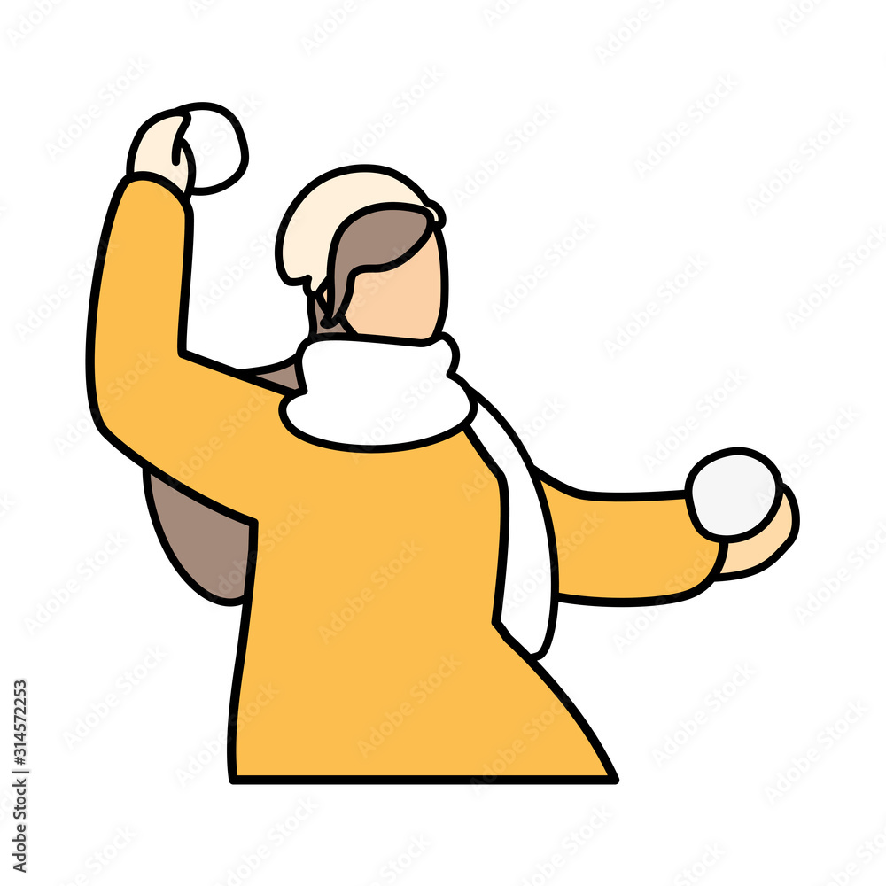 woman with winter clothes on white background woman with winter clothes on white background