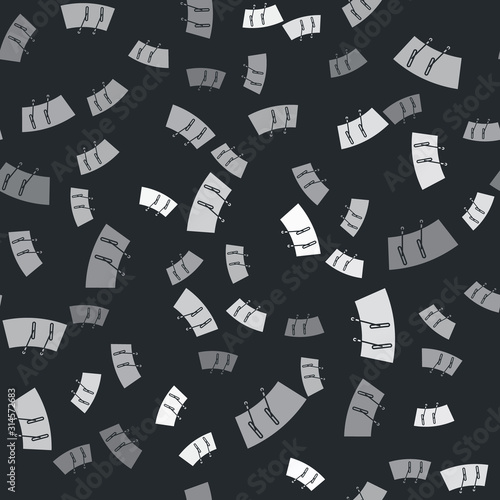 Grey Windscreen wiper icon isolated seamless pattern on black background. Vector Illustration