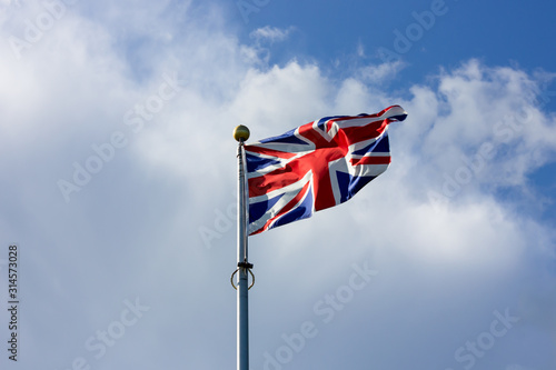 Flag of Great Britain British flag on a sky background