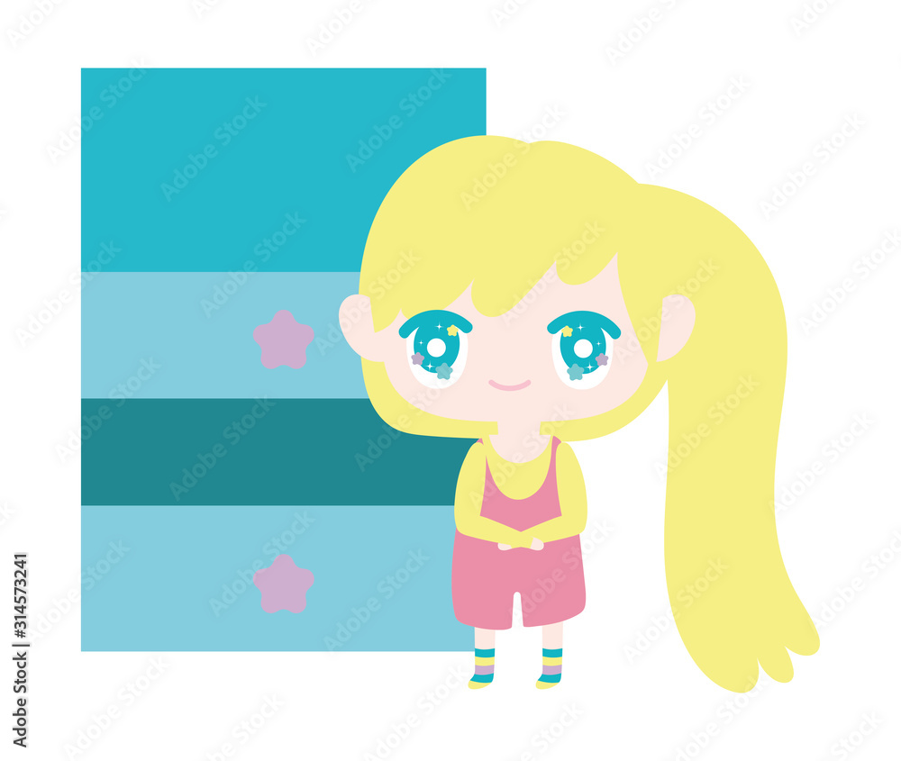 cute little girl cartoon with furniture cabinet cute little girl cartoon with furniture cabinet