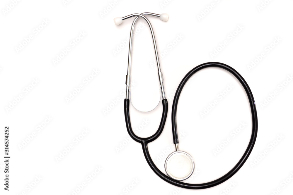 stethoscope in black color on a white background stethoscope in black color on a white background