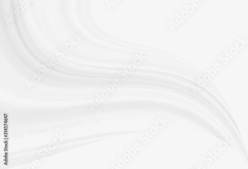 White abstract background of white fabric texture with elegant soft wave curved pattern on silk satin cloth textile