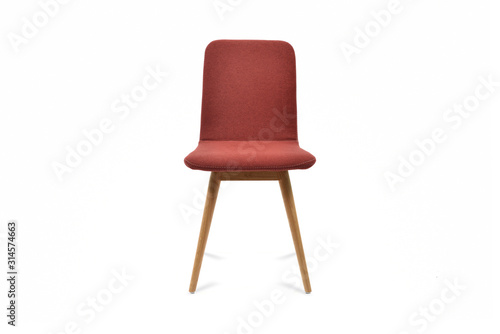 Maroon chair isolated on white background