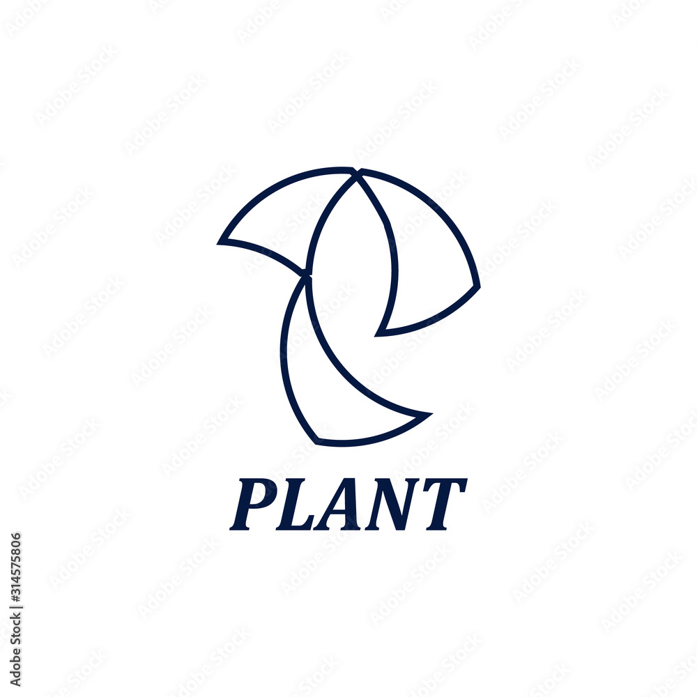 Fototapeta premium Natural logo minimal line style vector eps 10