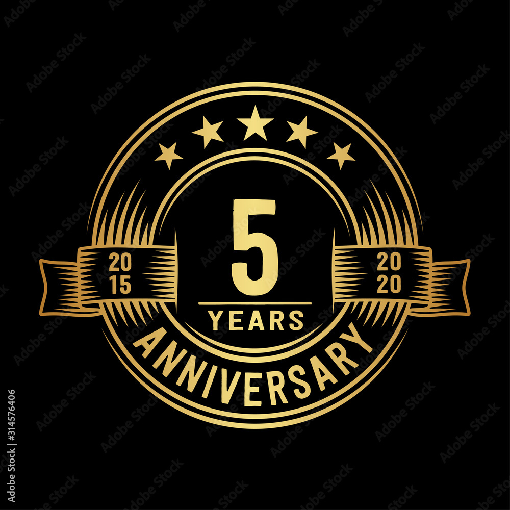 Fototapeta premium 5 years anniversary celebration logotype. Vector and illustration.