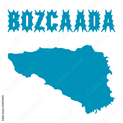 Isolated colorful Bozcaada (Tenedos) island map - Eps10 vector graphics and illustration photo