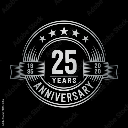 25 years anniversary celebration logotype. Vector and illustration.