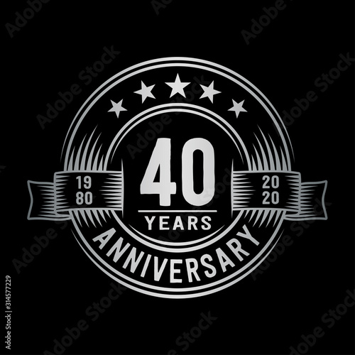 40 years anniversary celebration logotype. Vector and illustration.