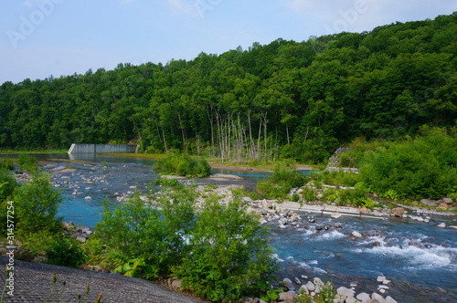 the blue pond in biei