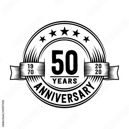 50 years anniversary celebration logotype. Vector and illustration.