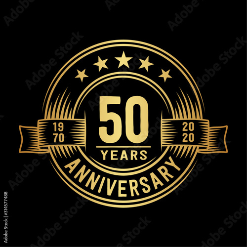 50 years anniversary celebration logotype. Vector and illustration.