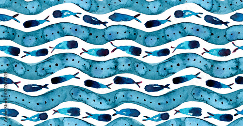 Sea blue waves pattern