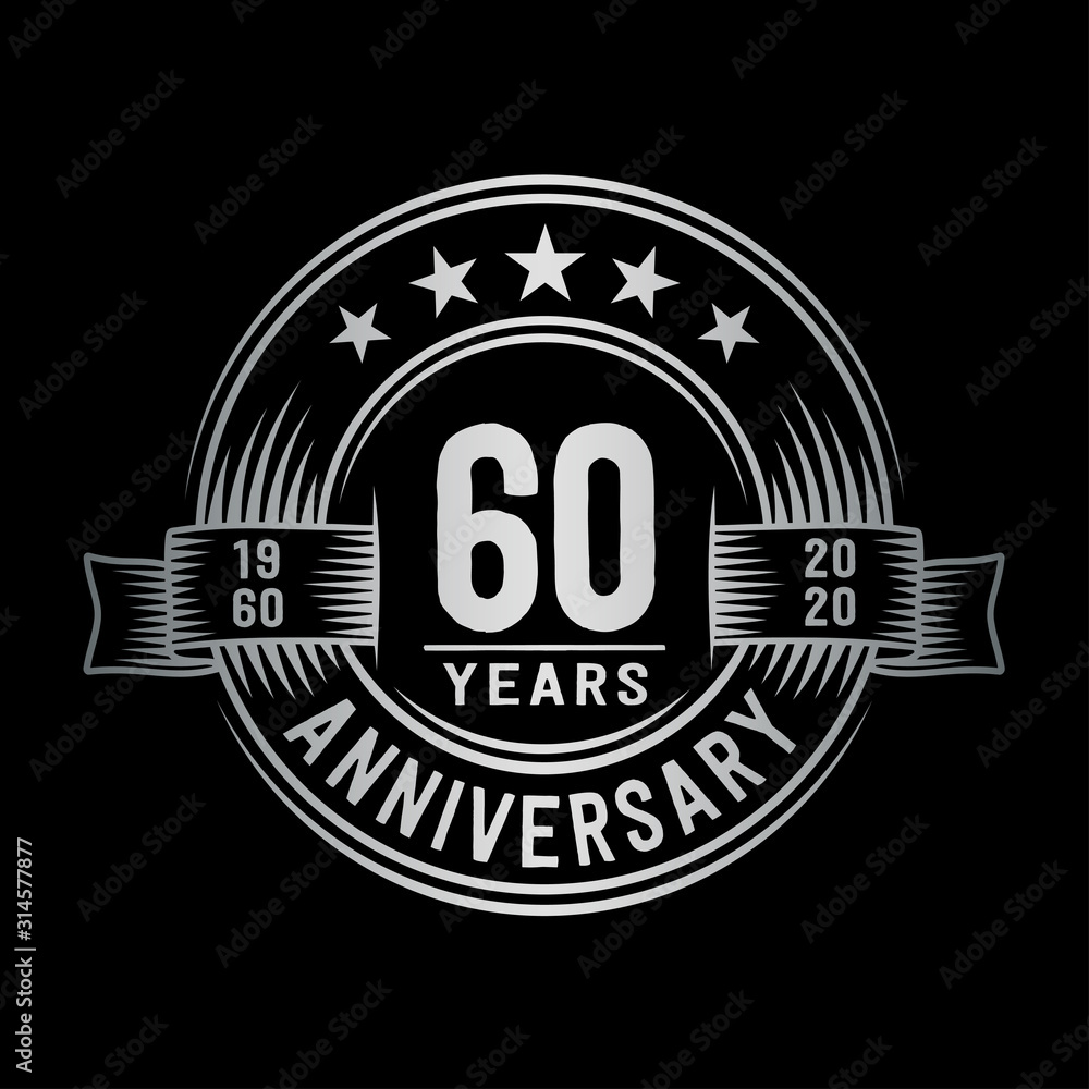 Fototapeta premium 60 years anniversary celebration logotype. Vector and illustration.